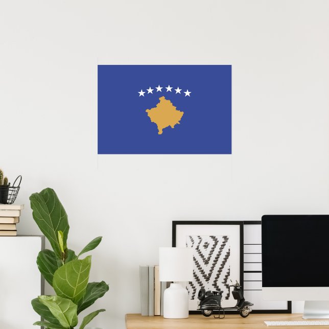 Kosovo flagga poster (Hemmakontoret)
