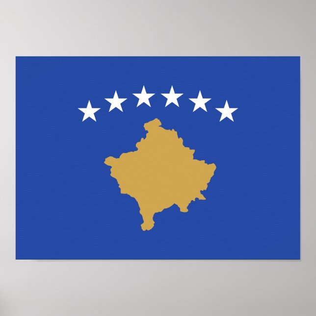 Kosovo Flagga Poster (Framsidan)