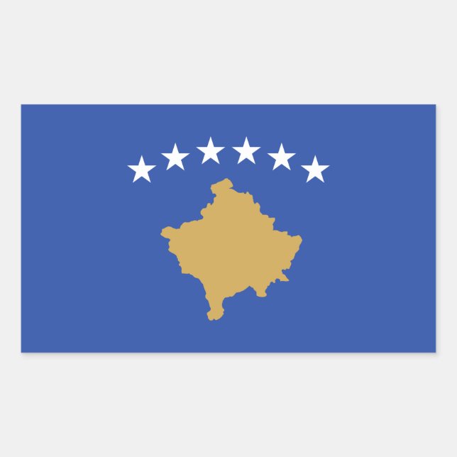 Kosovo Flagga Rektangulärt Klistermärke (Framsida)