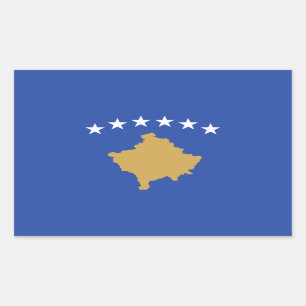 Kosovo Flagga Rektangulärt Klistermärke