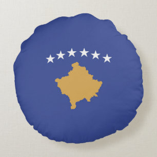Kosovo flagga rund kudde