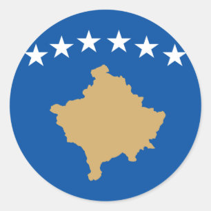 Kosovo Flagga Runt Klistermärke