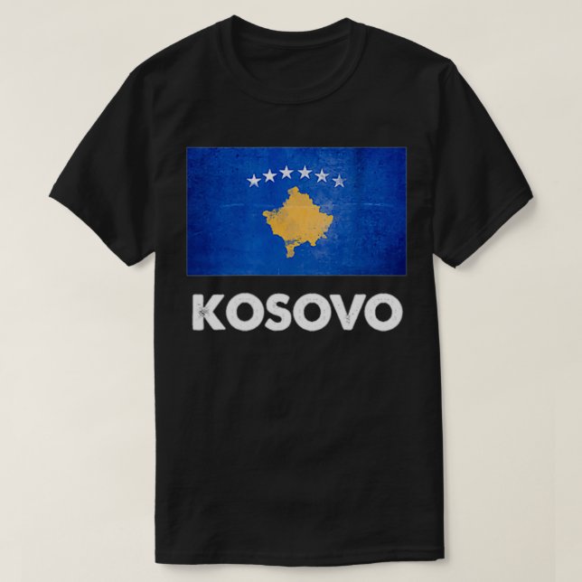 Kosovo Flagga T Shirt (Design framsida)