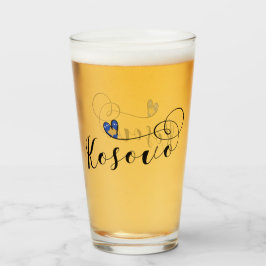 Kosovo flaggahjärta, älskar jag Kosovo som är Glaskopp