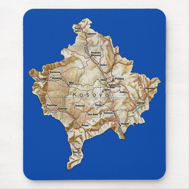 Kosovo karta Mousepad Musmatta (Framsidan)