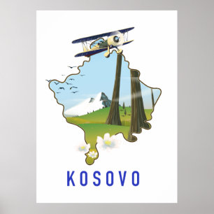 Kosovo karta poster