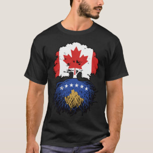 Kosovo Kosovo Canadian Canada Träd Roots Flagga T Shirt
