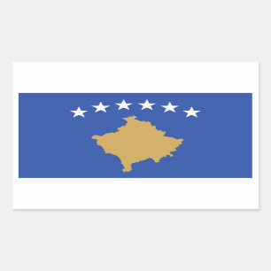 Kosovo/Kosovo-Flagga Rektangulärt Klistermärke