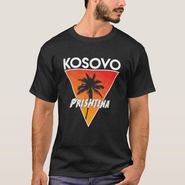 Kosovo Med Soliga Färger T Shirt (Framsida)
