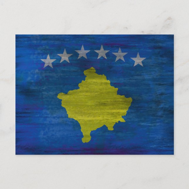 Kosovo, nödlidande flagga vykort (Framsida)