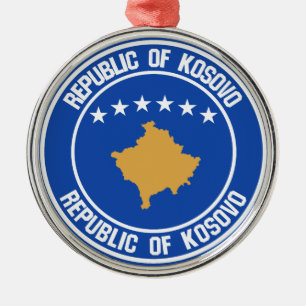 Kosovo Round Emblem Julgransprydnad Metall