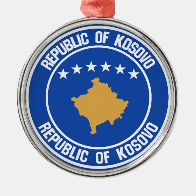 Kosovo Round Emblem Julgransprydnad Metall (Framsidan)