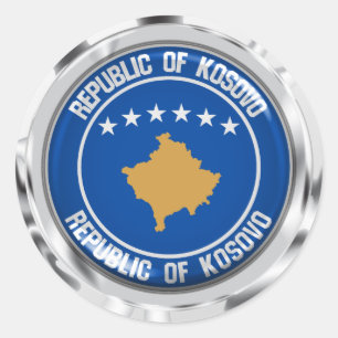 Kosovo Round Emblem Runt Klistermärke