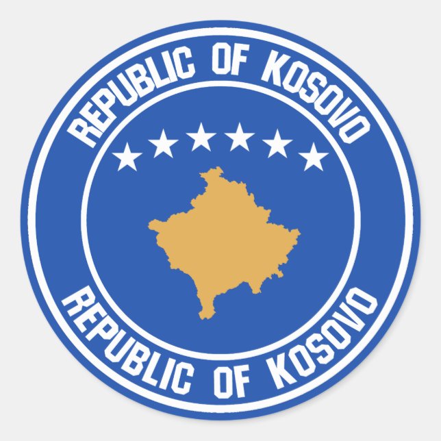 Kosovo rundaEmblem Runt Klistermärke (Framsida)