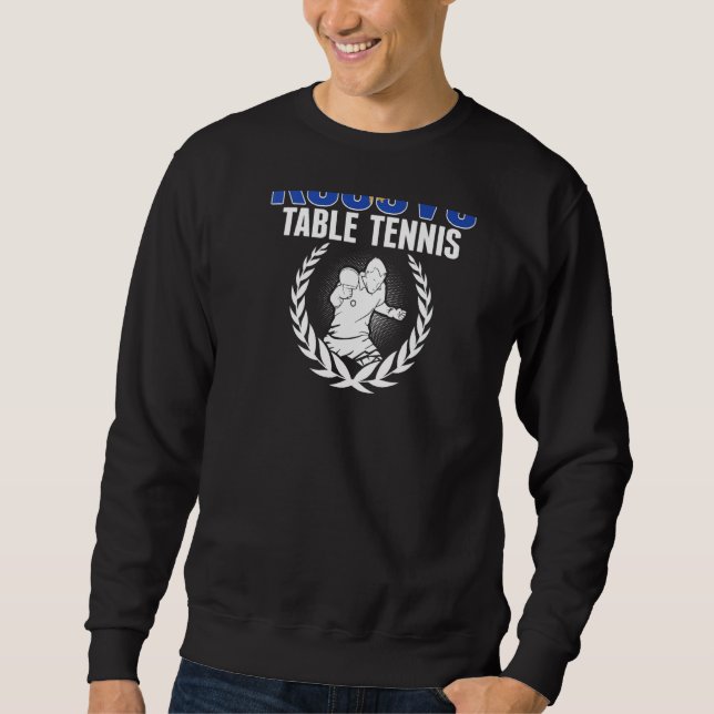 Kosovo Table Tennis  Kosovan Ping Pong Team Suppor Lång Ärmad Tröja (Framsida)