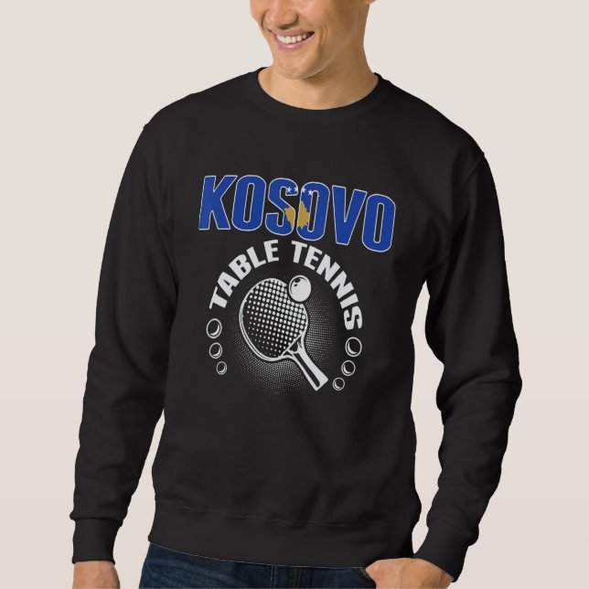 Kosovo Table Tennis     Support Kosovan Ping Pong  Lång Ärmad Tröja (Framsida)