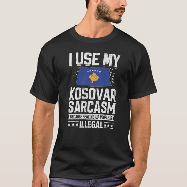 Kosovos Flagga för Kosovos invånare Manar & Kvinno T Shirt (Framsida)