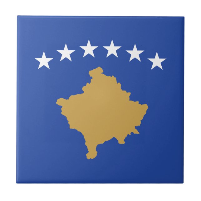 Kosovos flagga kakelplatta (Framsidan)
