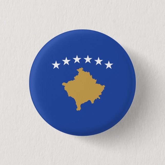 Kosovos Flagga, Kosovos Flagga Knapp (Framsida)