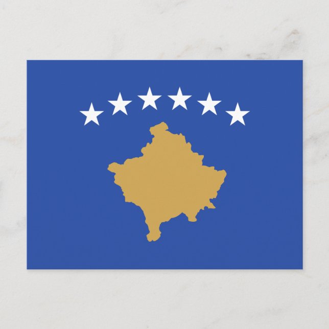 Kosovos flagga vykort (Framsida)