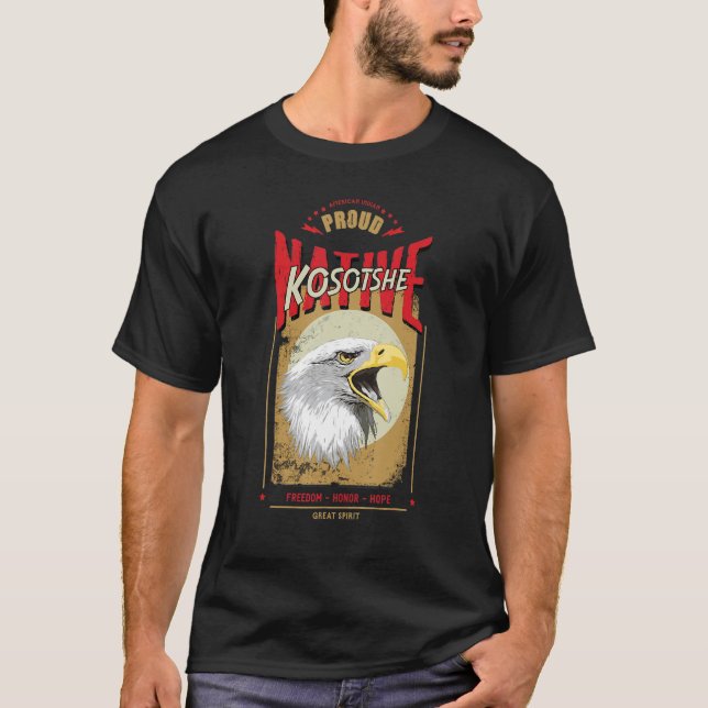Kosovos inhemska amerikanska Eagle Spirit Vintage  T Shirt (Framsida)