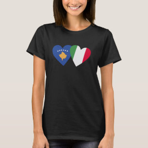 Kosovos Italien Flagga Heart Kosovo Italienska röt T Shirt