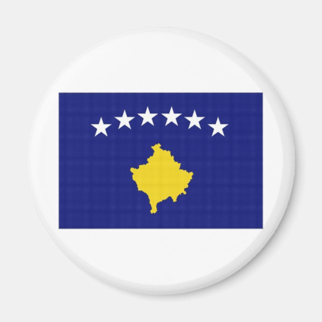 Kosovos nationella Flagga Magnet (Framsidan)