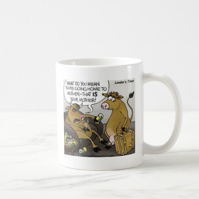 Kossa Tjura Skilsmässa Roliga Tecknade Presenter & Kaffemugg (Höger)