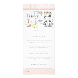 Kossbaby shower önskar spel rustik blomsterkalv reklamkort