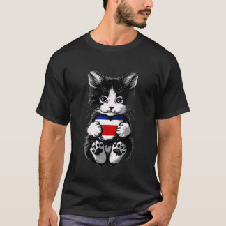 Kostaricansk flaggkatt hjärta Costa Rica Kostarica T Shirt