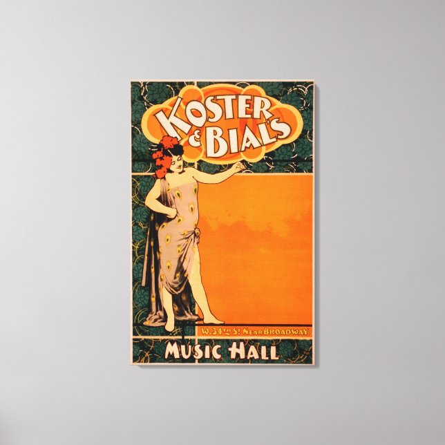 Koster & Bials musikhall nära Broadway Canvastryck (Framsida)