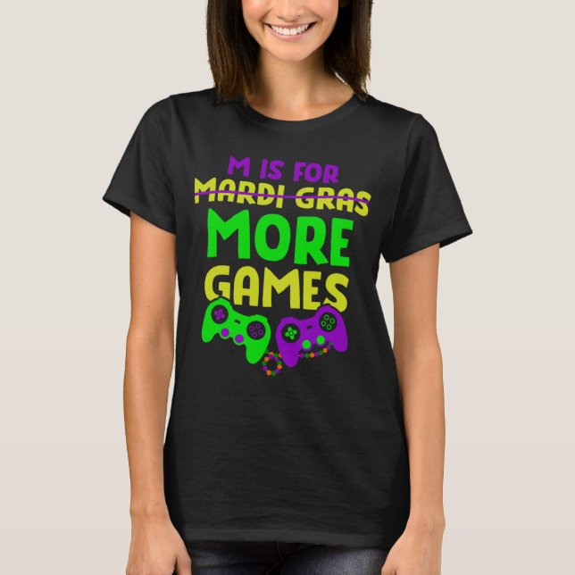 Kostnad för Mardi Gras Video Game Controller Fanta T Shirt (Framsida)