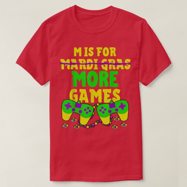 Kostnad för Mardi Gras Video Game Controller Fanta T Shirt (Design framsida)