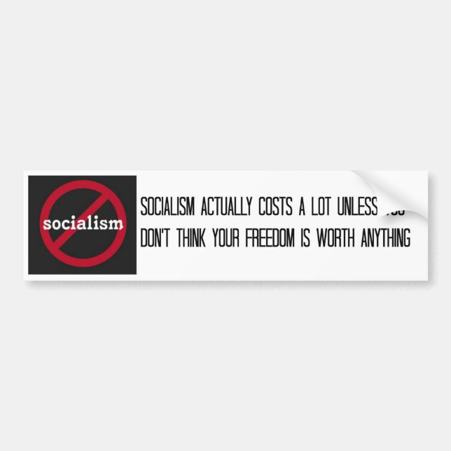 Kostnaden för socialismen Bumper Sticker Bildekal (Framsidan)
