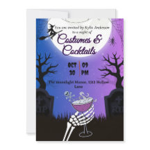 Kostnader och ackocktails Halloween-delinbjudan