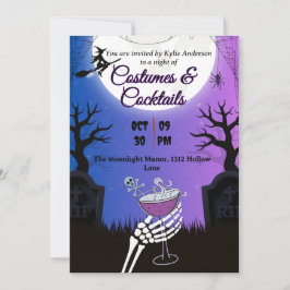 Kostnader och ackocktails Halloween-delinbjudan Inbjudningar