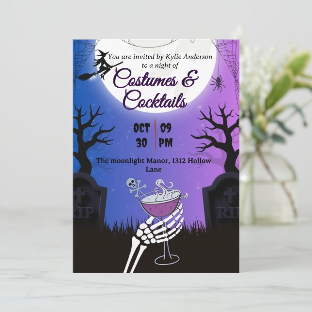 Kostnader och ackocktails Halloween-delinbjudan Inbjudningar (Stående Fram)