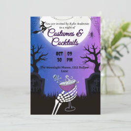 Kostnader och ackocktails Halloween-delinbjudan Inbjudningar