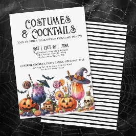 Kostnader och ficksvansar Halloween fest Inbjudningar