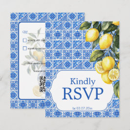 🌈 Kostnadsbegränsning + QR Azul & Limone Romance OSA Kort