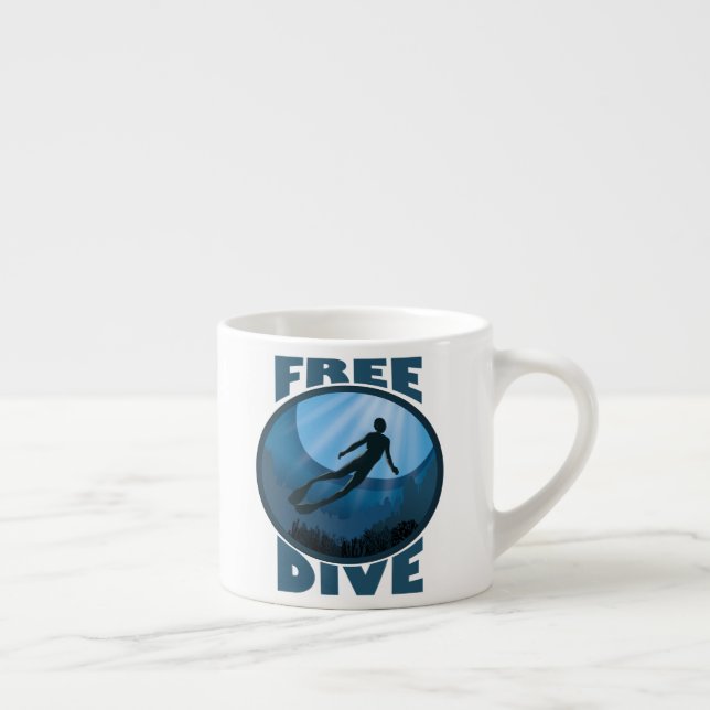 Kostnadsfri dykning - havet anropar Freediver Espressomugg (Höger)