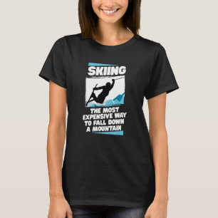 Kostnadsfritt Skiing Ski Skier Snowboard Winter Ga T Shirt