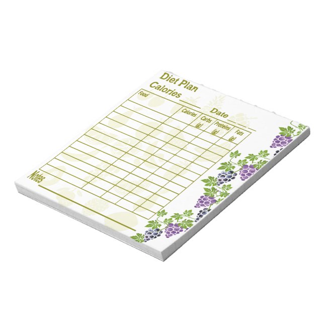 Kostplan Tracker Anteckningsblock (Roterad)