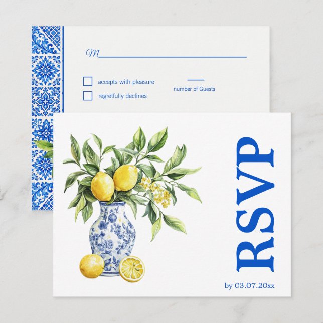 💙🍋Kostpreferenser  Azul & Limone Romance OSA Kort (Fram/baksida)