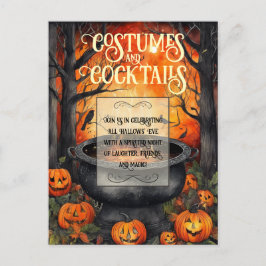 Kostummer och sockresters Halloween fest vattenfär Inbjudan Vykort