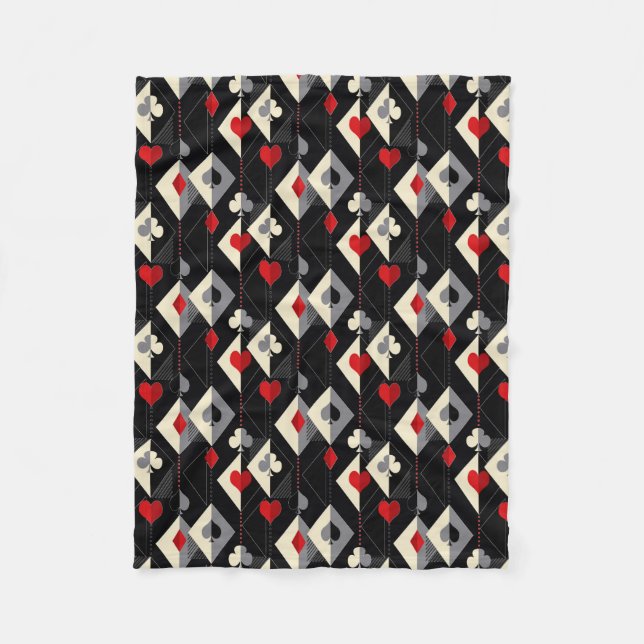 Kostym av att spela kort i poker. fleecefilt (Framsidan)