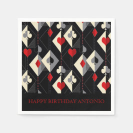 Kostym av att spela kort i poker. pappersservett