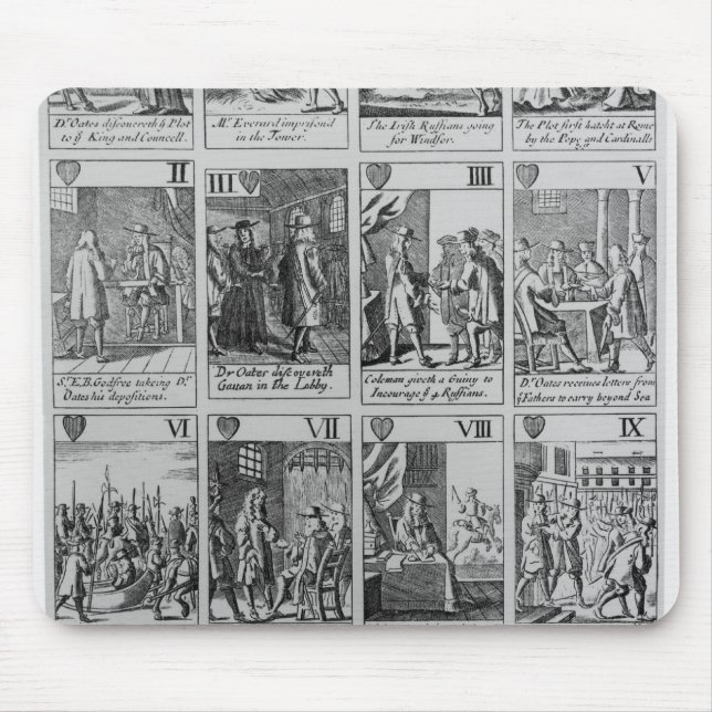 Kostym av hjärtor som illustrerar 'den Popish Musmatta (Framsidan)