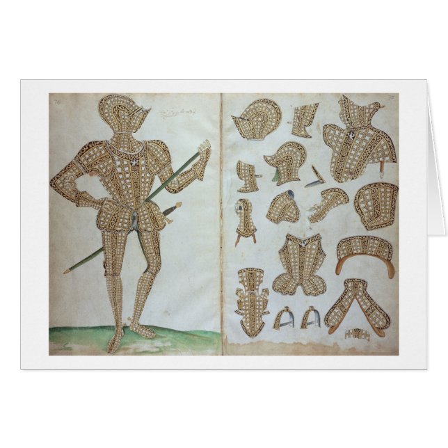 Kostym av pansaret för herr Henry Lee, från 'en Hälsningskort (Framsidan Horizontal)