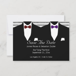 Kostym Bow Tie Gay sparar datumet Bröllop Spara Datumet